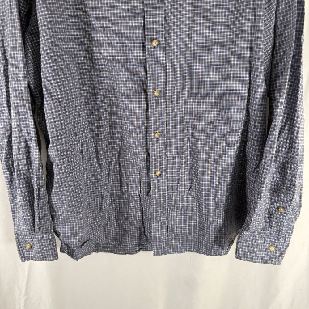 Ralph Lauren Dress Shirt Men's XL Blue Plaid Button Up Long Sleeve 100% Cotton - Picture 5 of 11